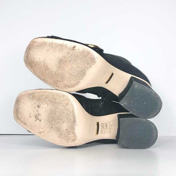 Gucci GG Marmont Fringe Black Suede Ankle Boots 36.5 - Picture 7 of 9